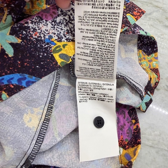 Bimba Y Lola Women's multicolor Sleeveless Blouse V-Neck Top with animal print L - Picture 11 of 13